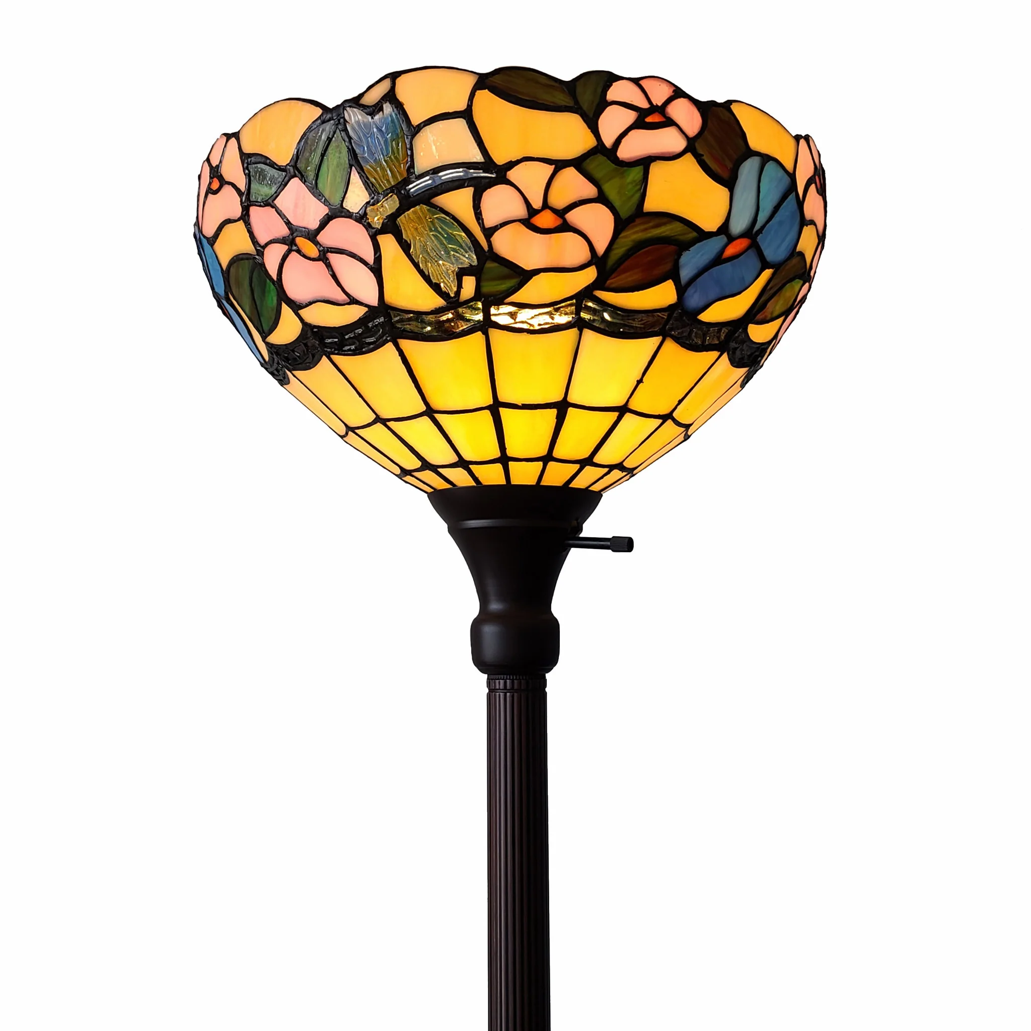 Green And Black Floor Lamp With Green Glass Bowl Shade By Homeroots - Image 4