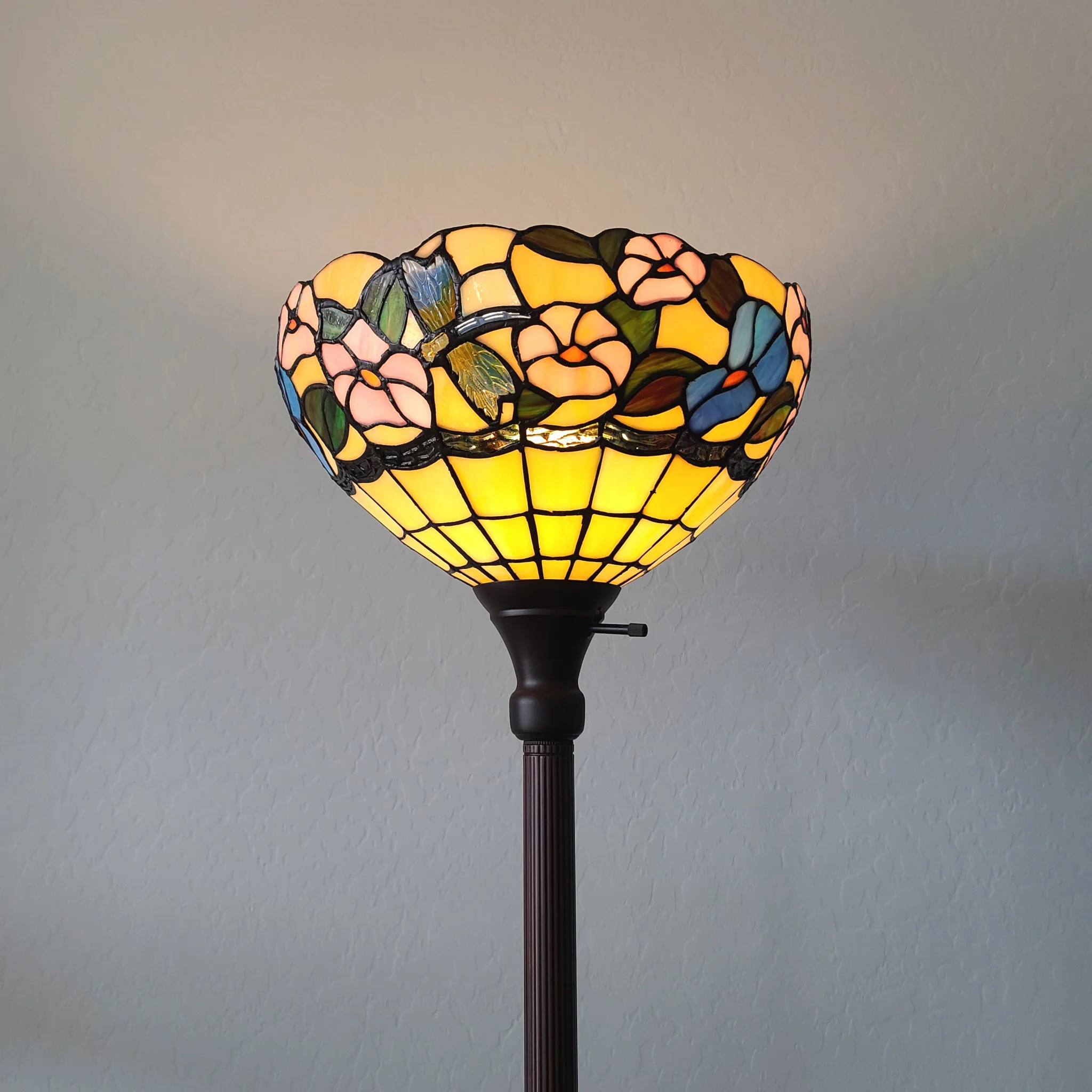 Green And Black Floor Lamp With Green Glass Bowl Shade By Homeroots - Image 7