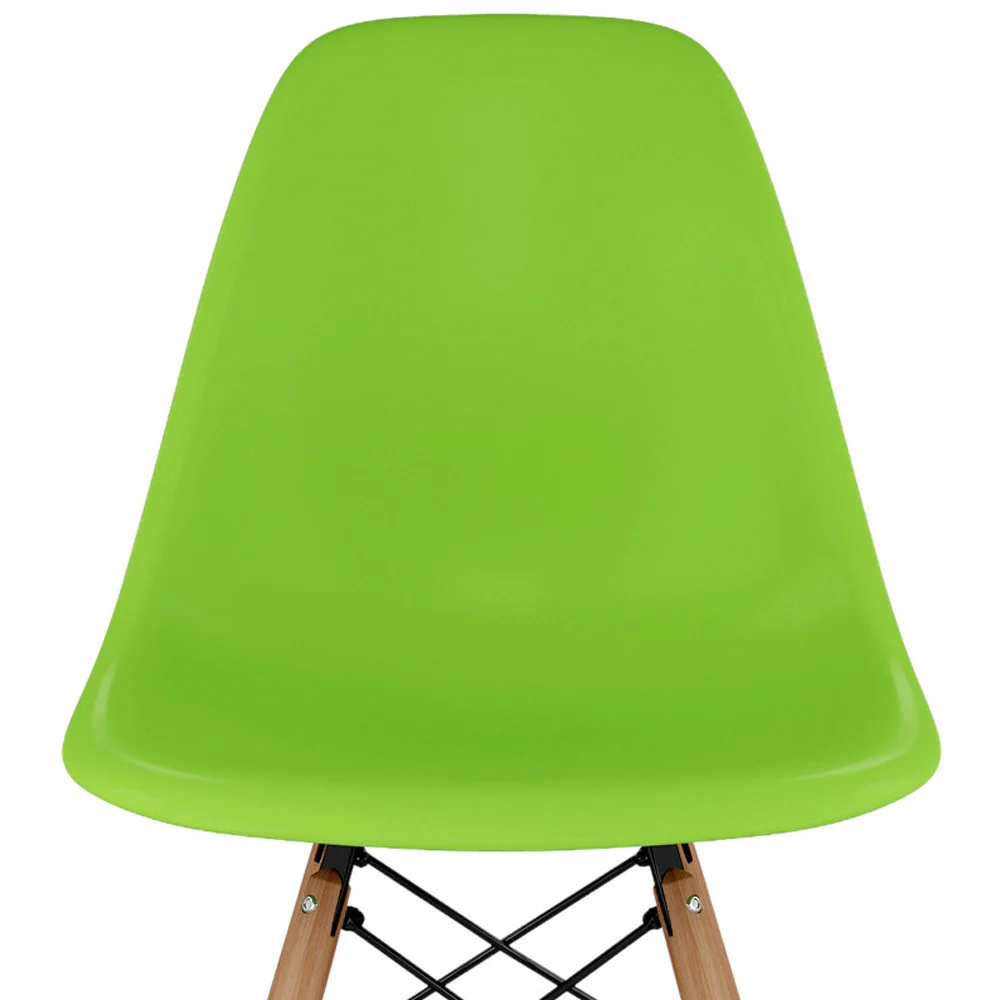 Green And Brown Heavy Duty Plastic And Solid Wood Counter Height Bar Chair By Homeroots - Image 6