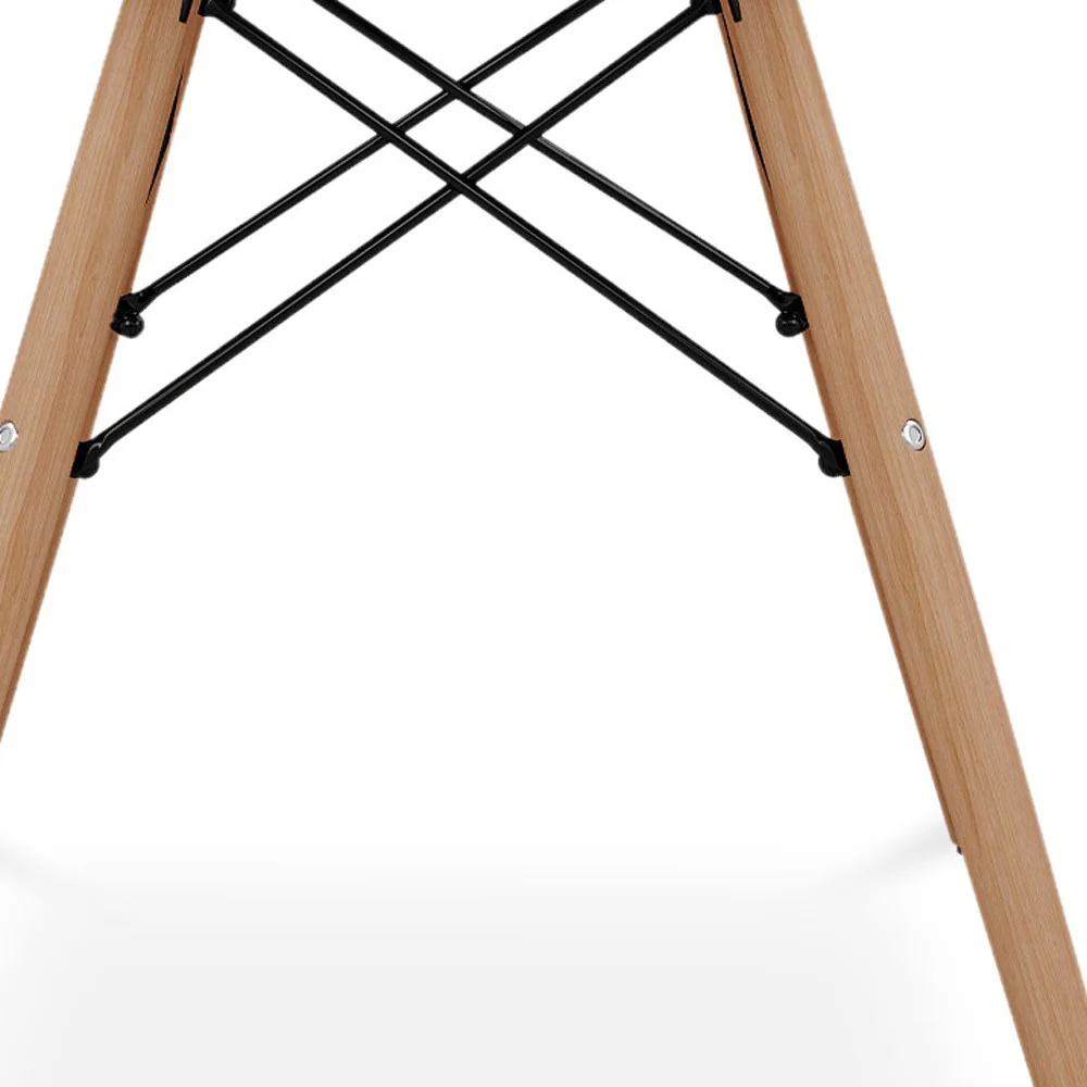 Green And Natural Heavy Duty Plastic And Solid Wood Dining Arm Chair By Homeroots - Image 5