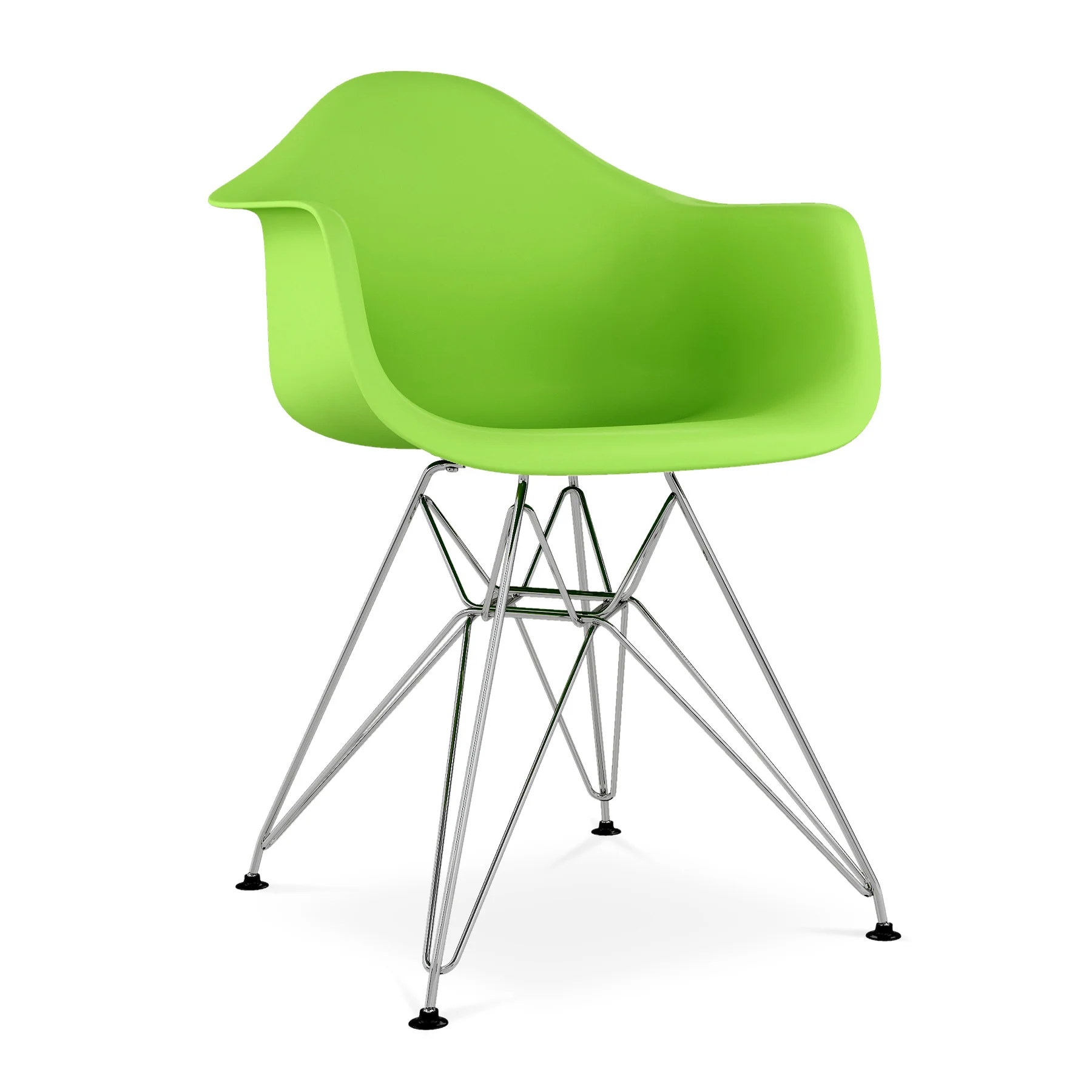 Green And Silver Heavy Duty Plastic Dining Arm Chair By Homeroots - Image 2