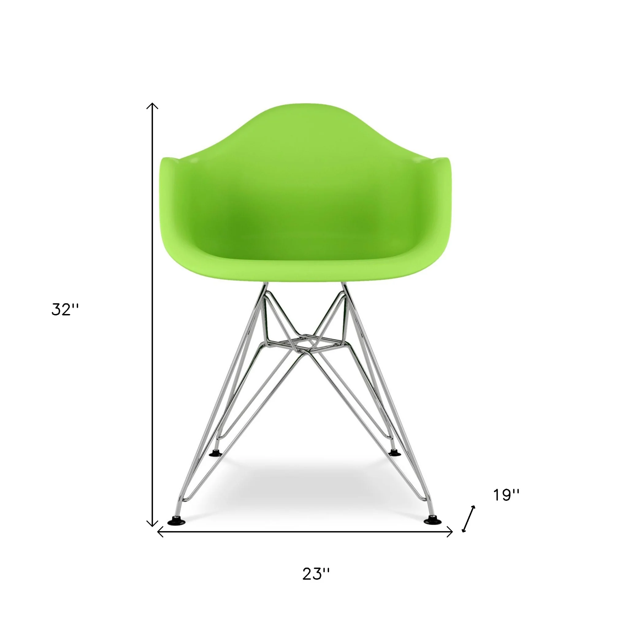 Green And Silver Heavy Duty Plastic Dining Arm Chair By Homeroots - Image 7