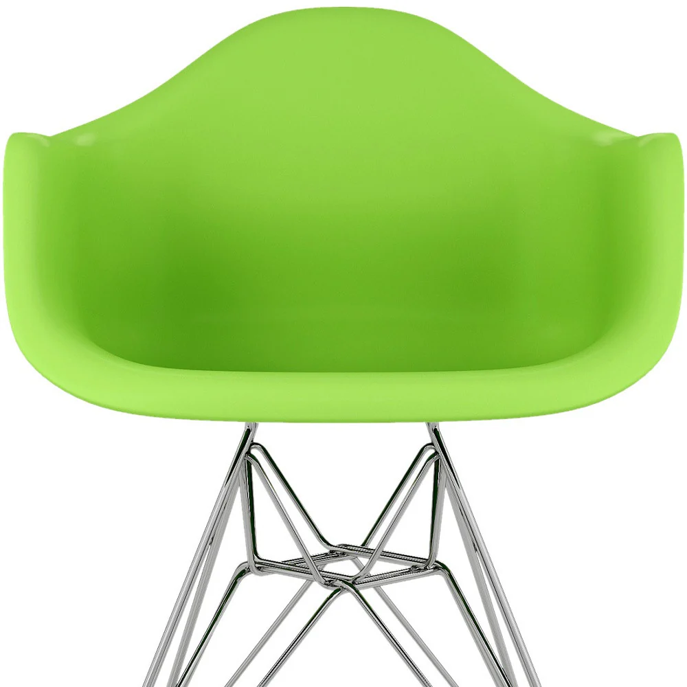 Green And Silver Heavy Duty Plastic Dining Arm Chair By Homeroots - Image 8