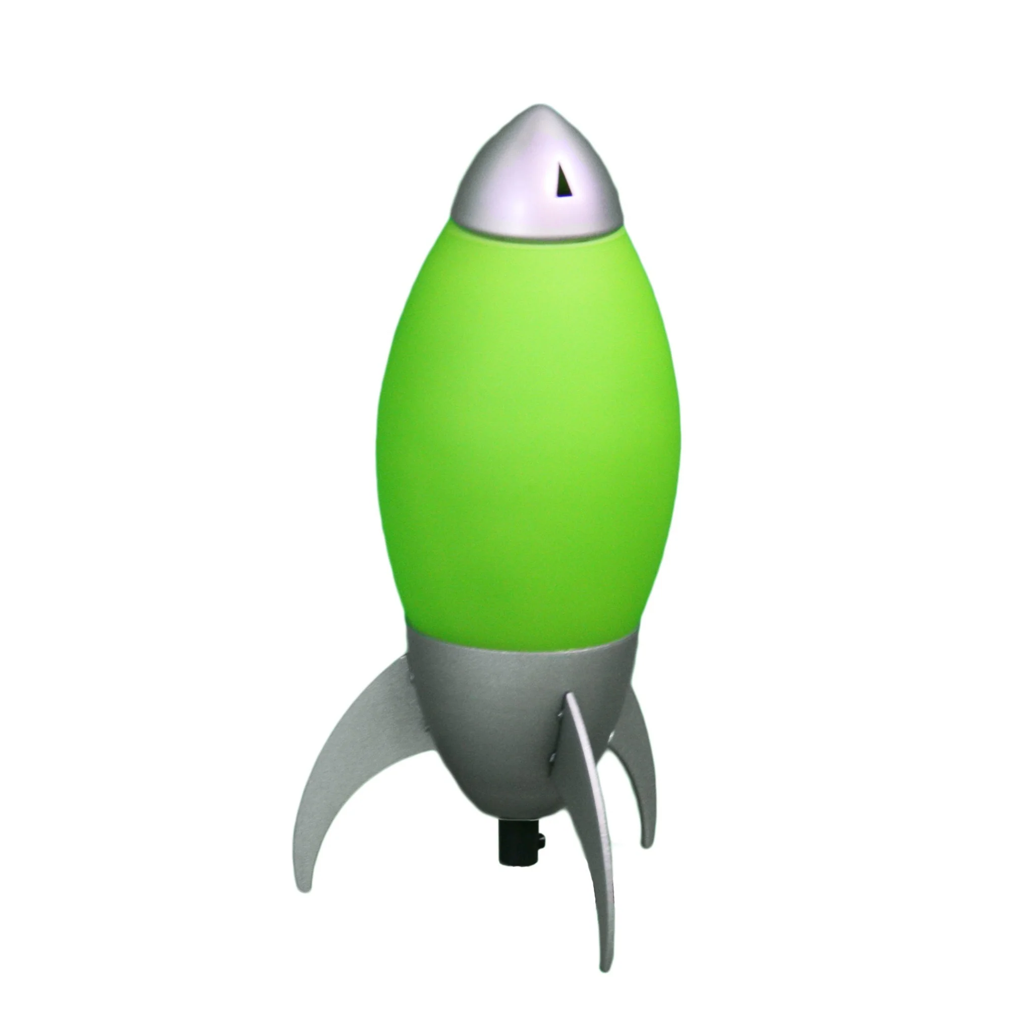 Green and Silver Rocket Shaped Table Lamp By Homeroots - Image 2