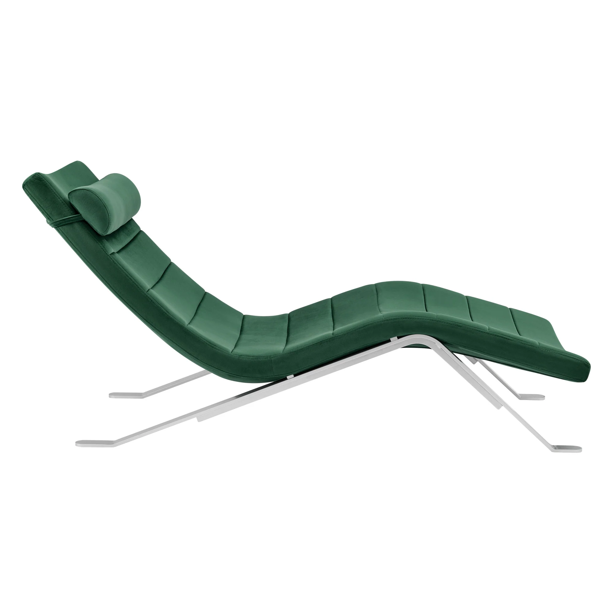 Green and Silver Velvet Lounge Chair By Homeroots - Image 2