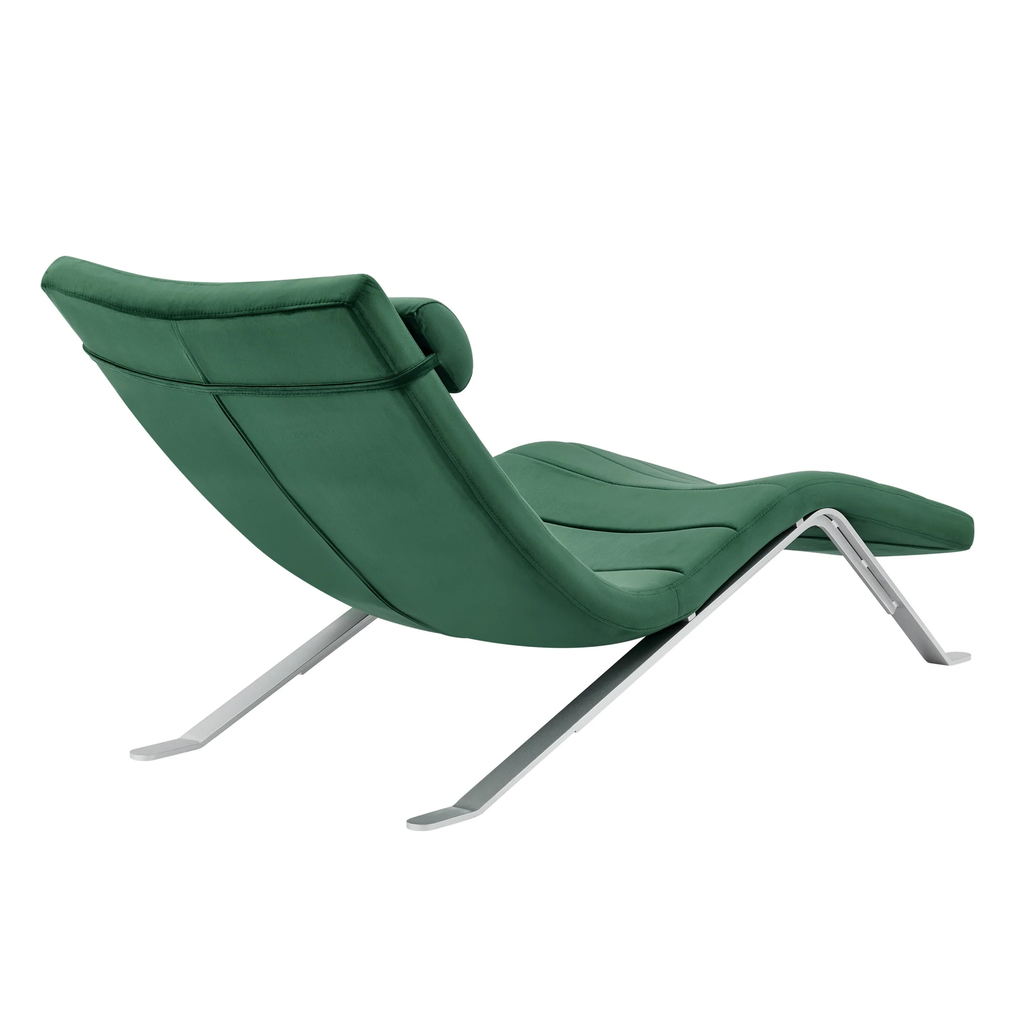 Green and Silver Velvet Lounge Chair By Homeroots - Image 3