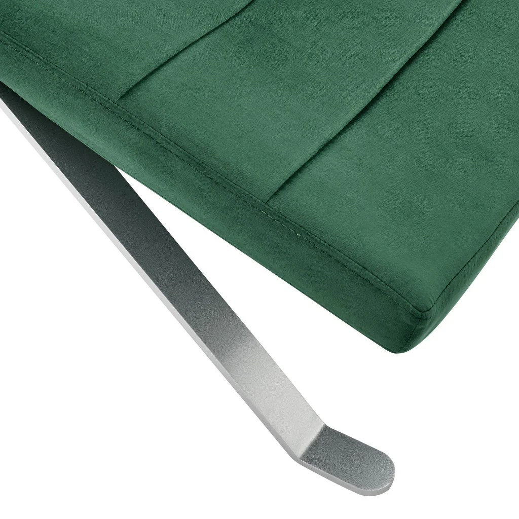 Green and Silver Velvet Lounge Chair By Homeroots - Image 5
