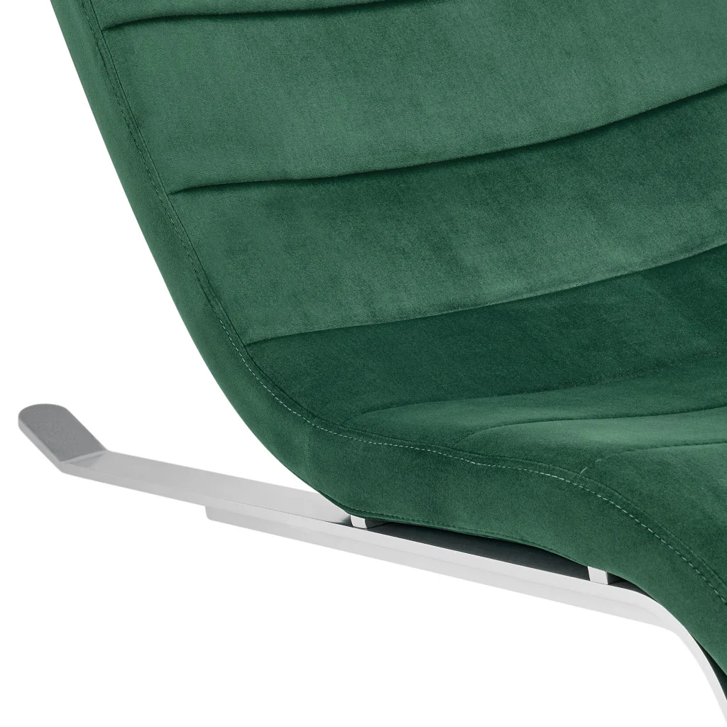 Green and Silver Velvet Lounge Chair By Homeroots - Image 6