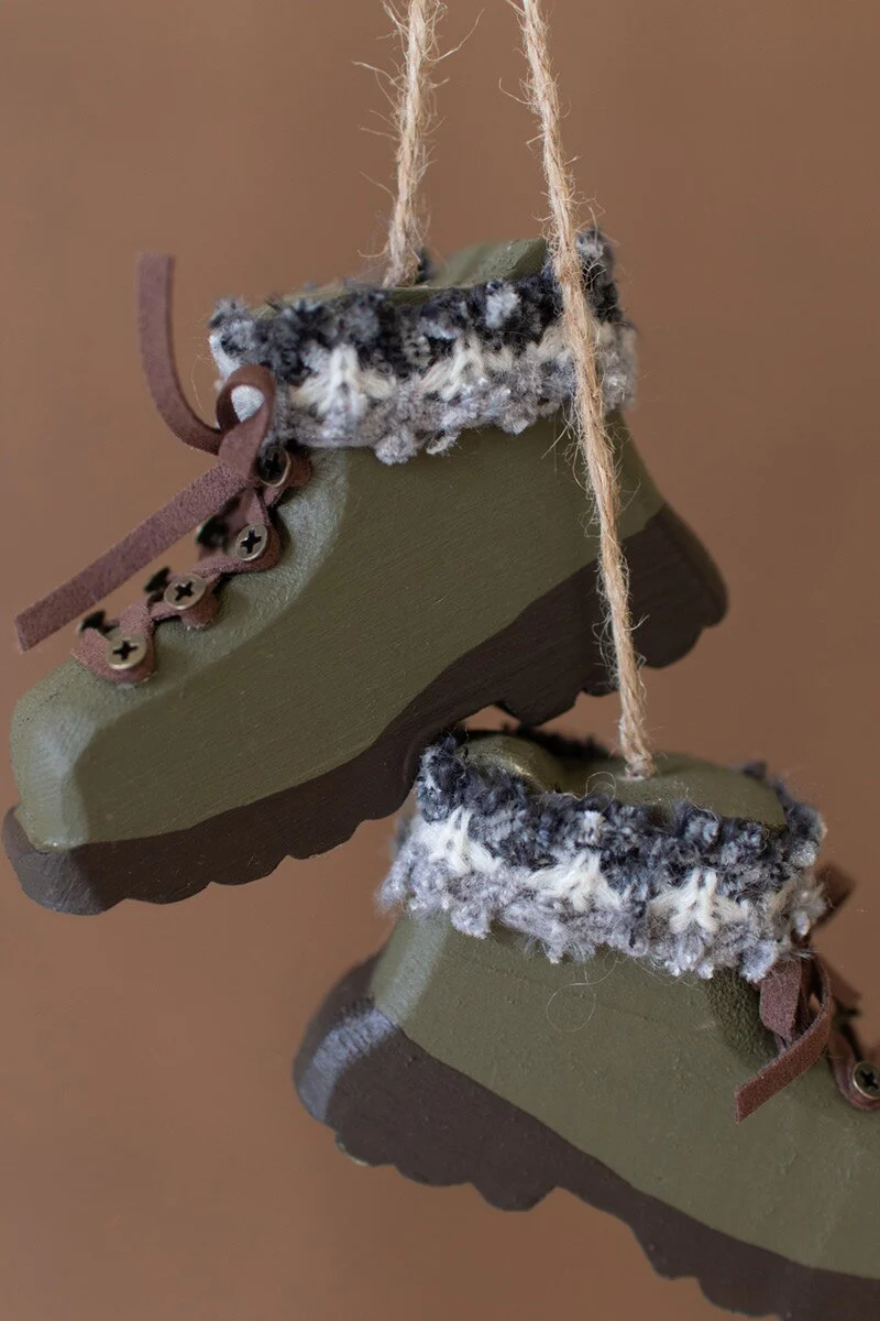Green Boots Christmas Ornament (Min 6) By Kalalou - Image 2