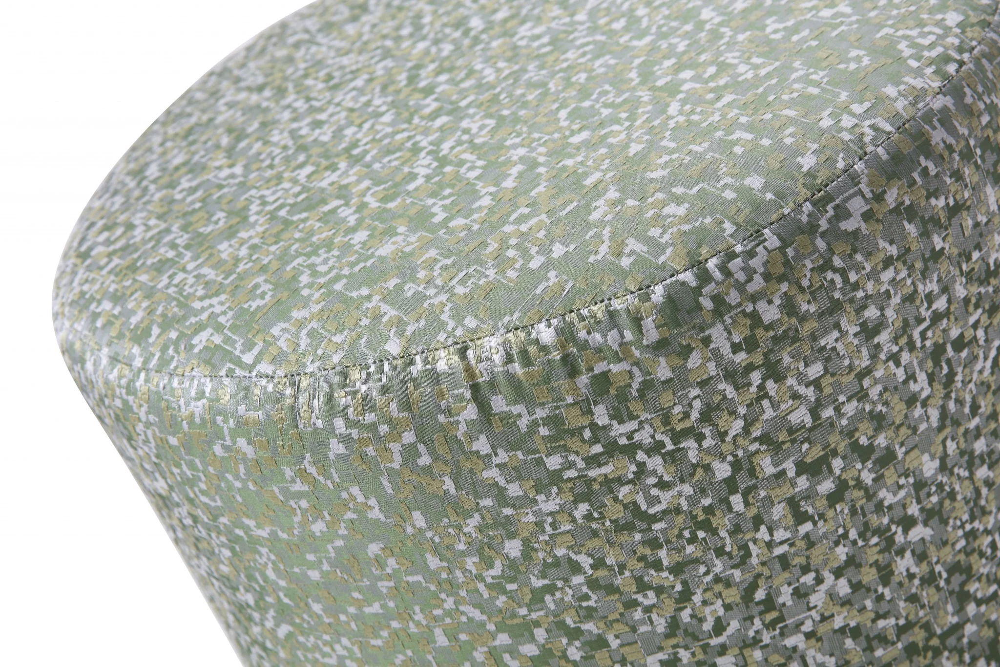 Green Fabric Steel Ottoman By Homeroots - Image 2
