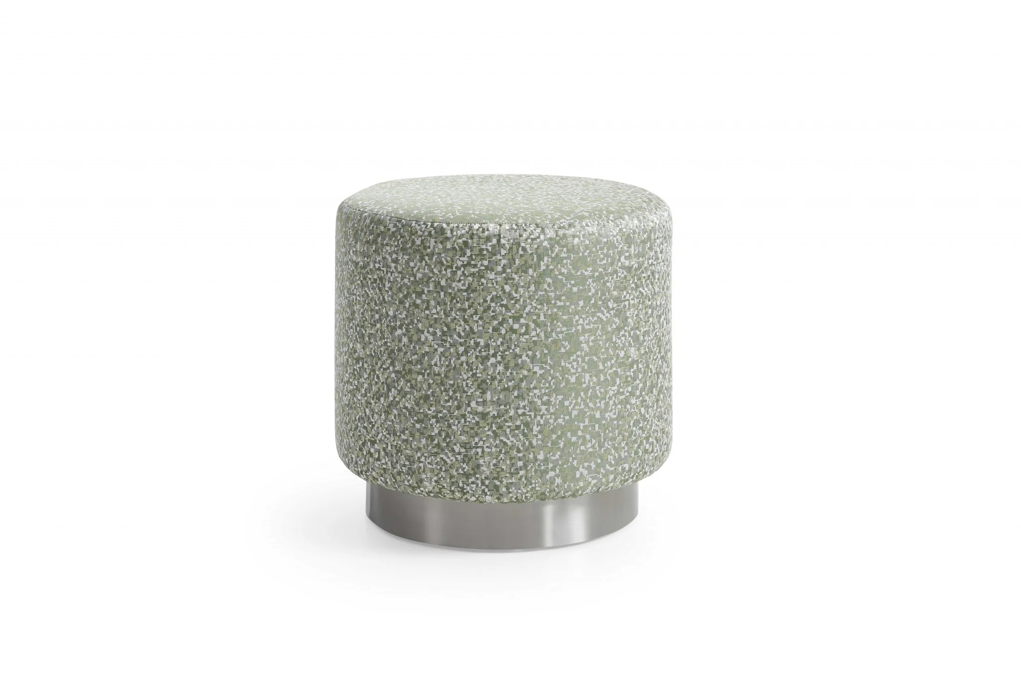 Green Fabric Steel Ottoman By Homeroots - Image 4