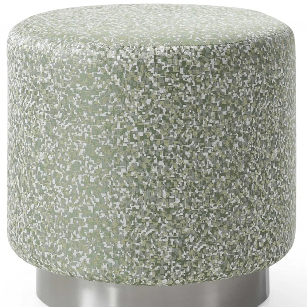 Green Fabric Steel Ottoman By Homeroots - Image 5