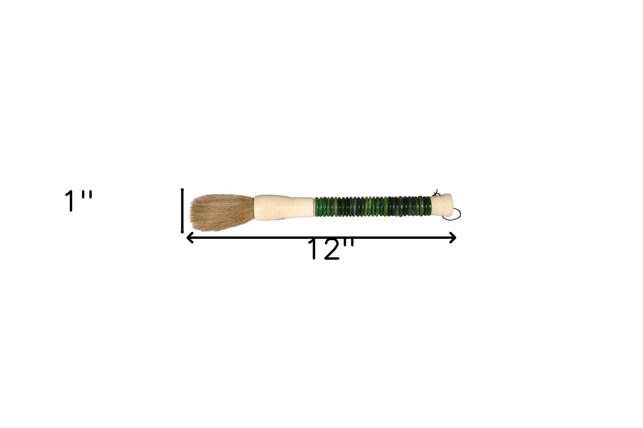 Green Jade Abacus Disc Decorative Calligraphy Brush By Homeroots - Image 4