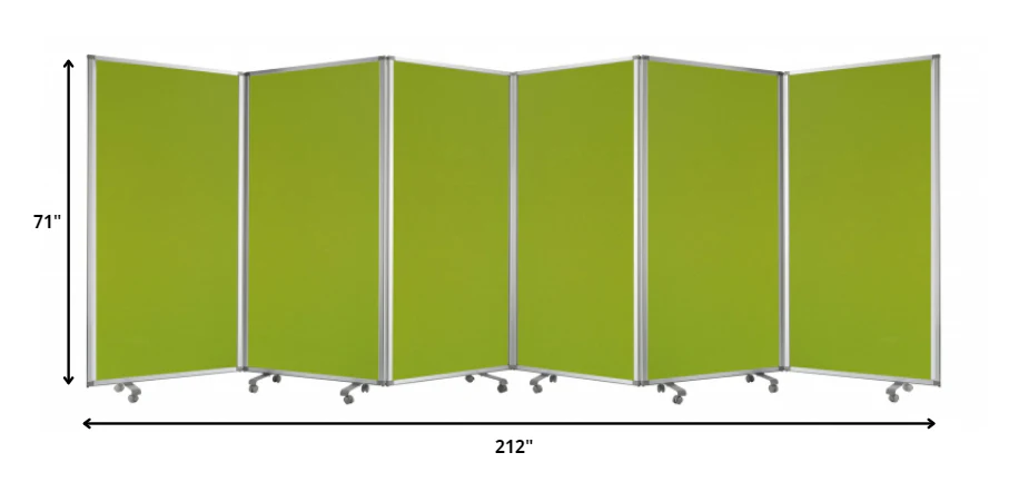 Green Metal 6 Panel Screen By Homeroots - Image 3