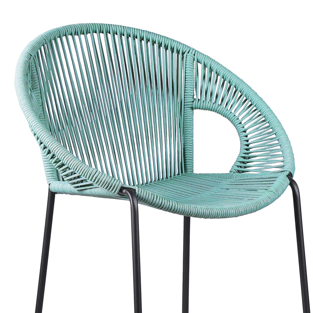 Green Metal Low back Outdoor Counter Height Bar chair with Footrest By Homeroots - Image 5