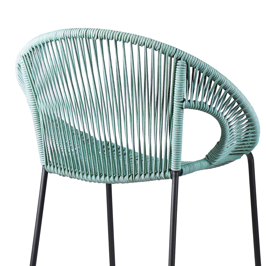 Green Metal Low back Outdoor Counter Height Bar chair with Footrest By Homeroots - Image 7