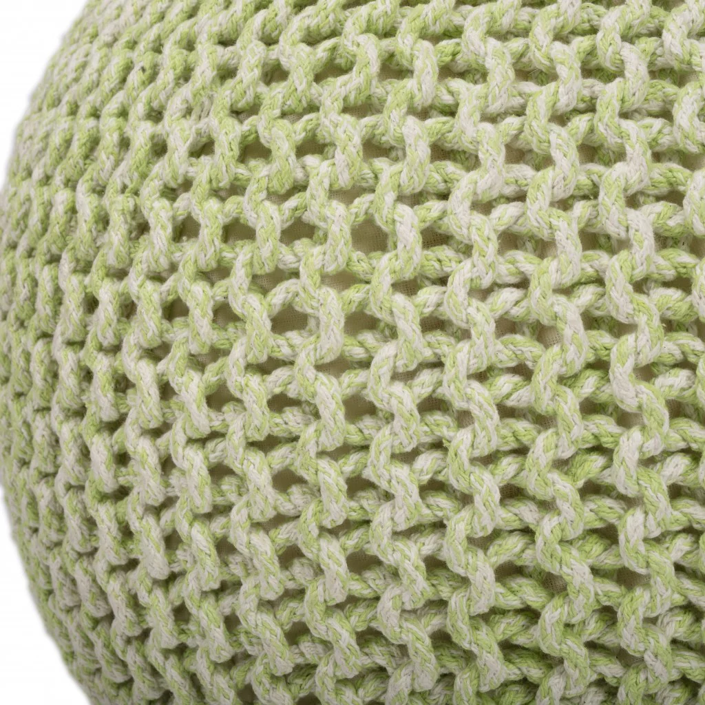 Green Round Pouf Ottoman By Homeroots - Image 3