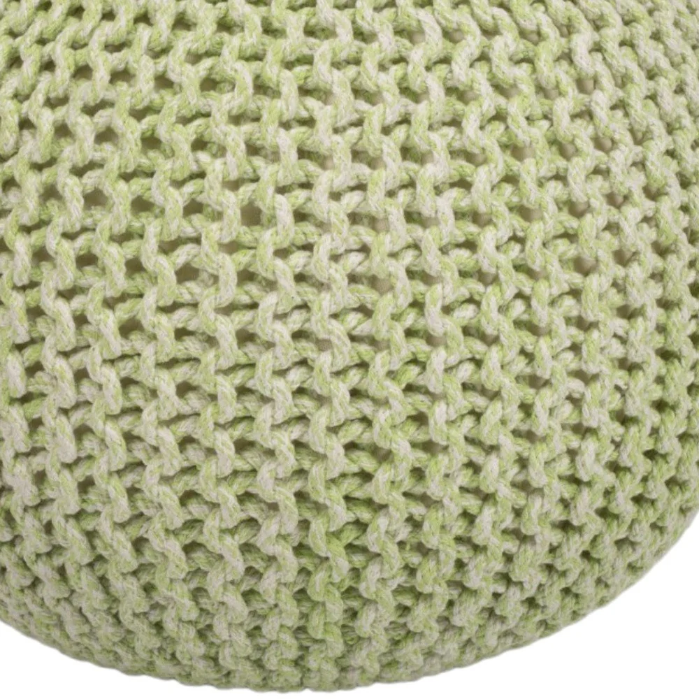 Green Round Pouf Ottoman By Homeroots - Image 4