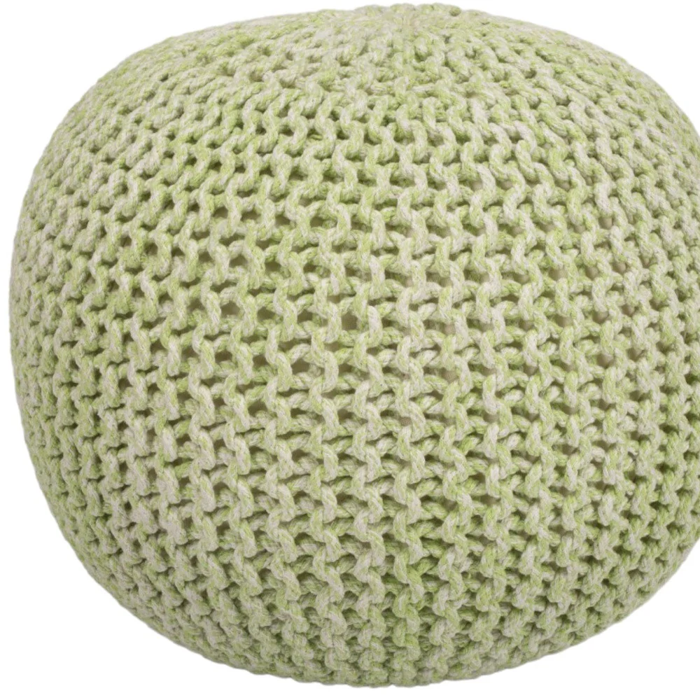 Green Round Pouf Ottoman By Homeroots - Image 5