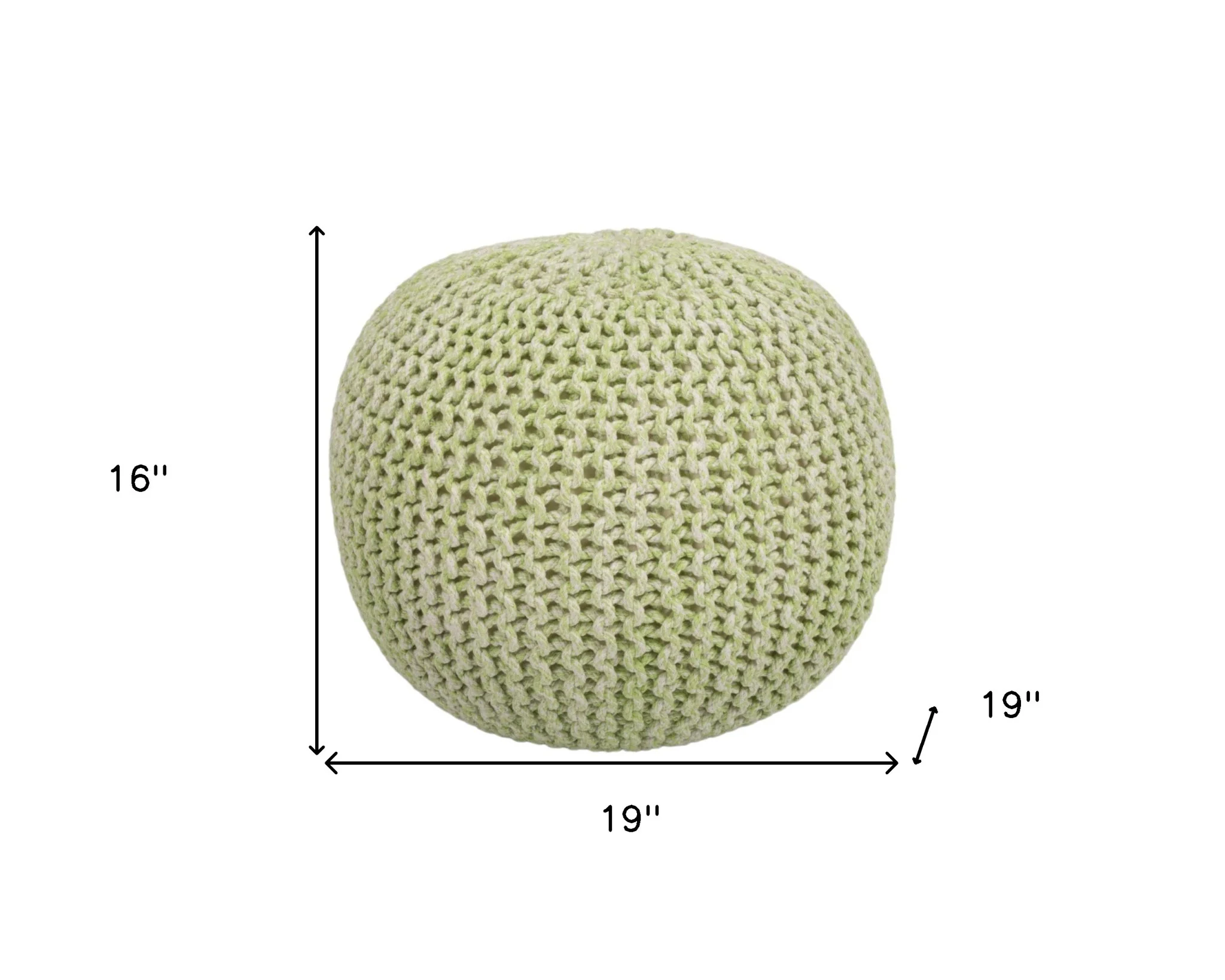 Green Round Pouf Ottoman By Homeroots - Image 6