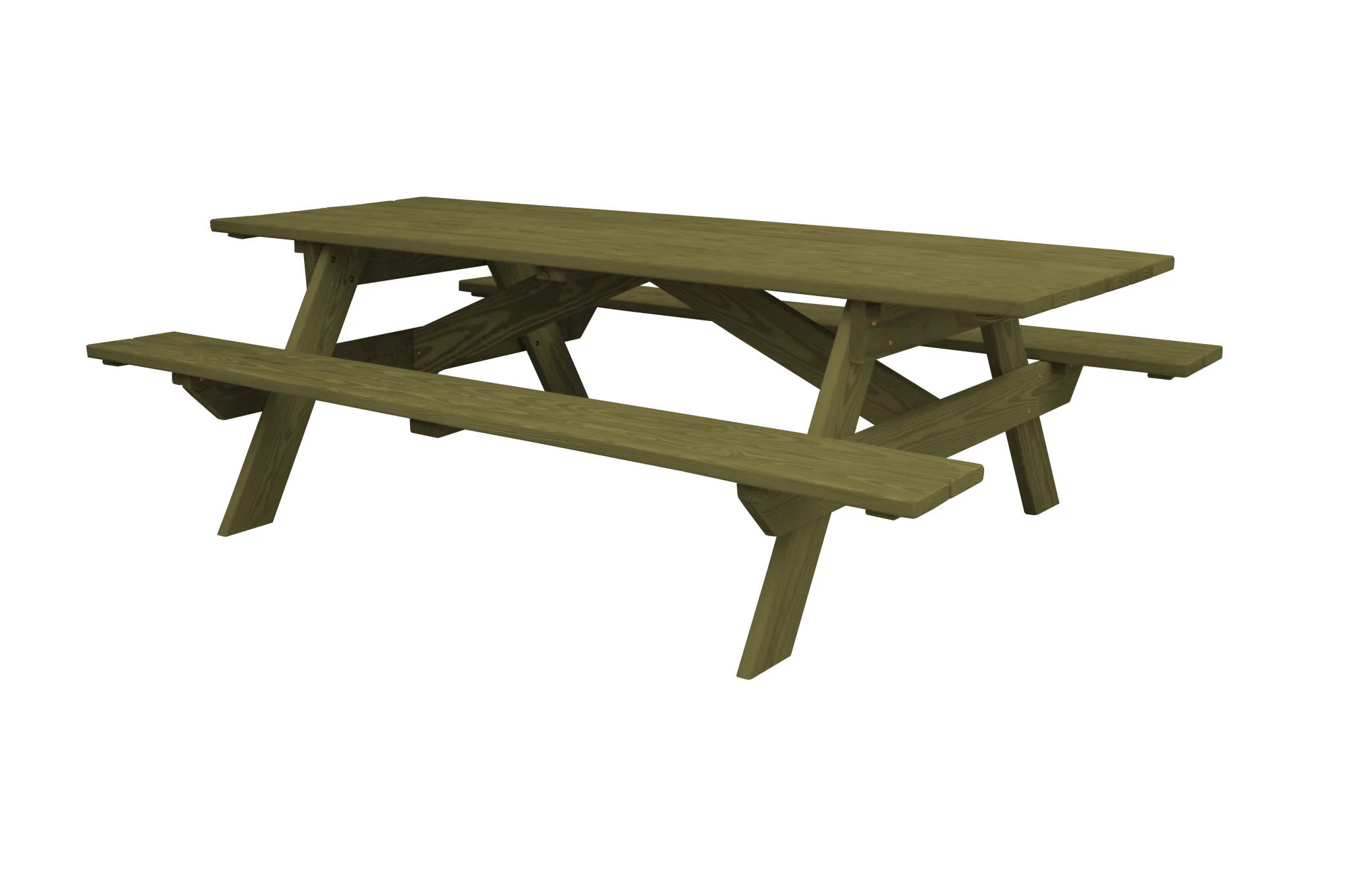 Green Solid Wood Outdoor Picnic Table By Homeroots - Image 3