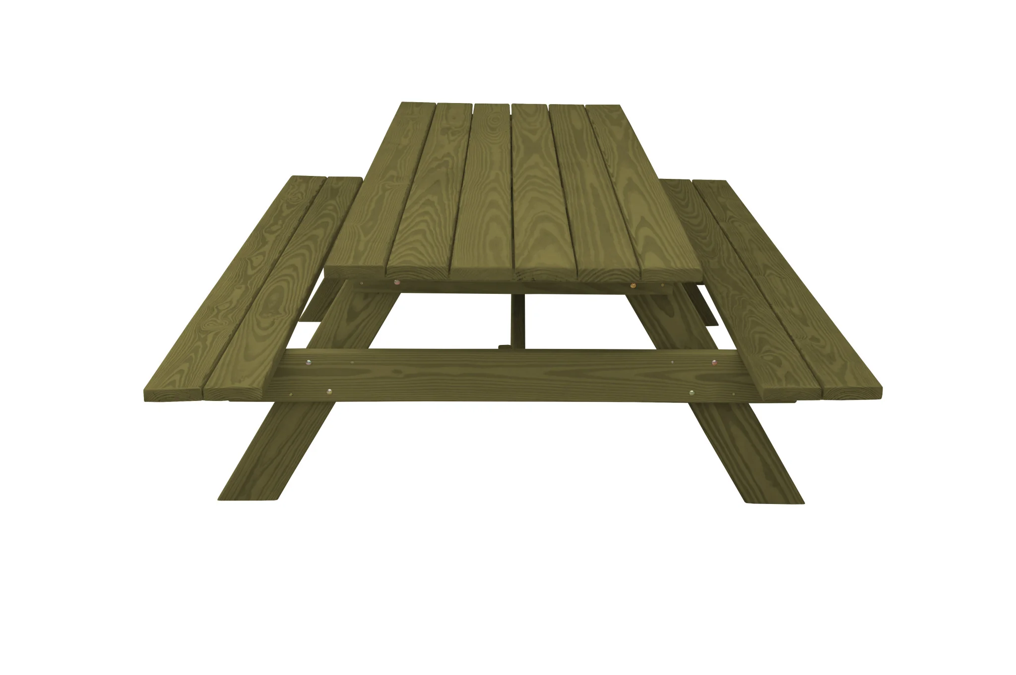 Green Solid Wood Outdoor Picnic Table By Homeroots - Image 4