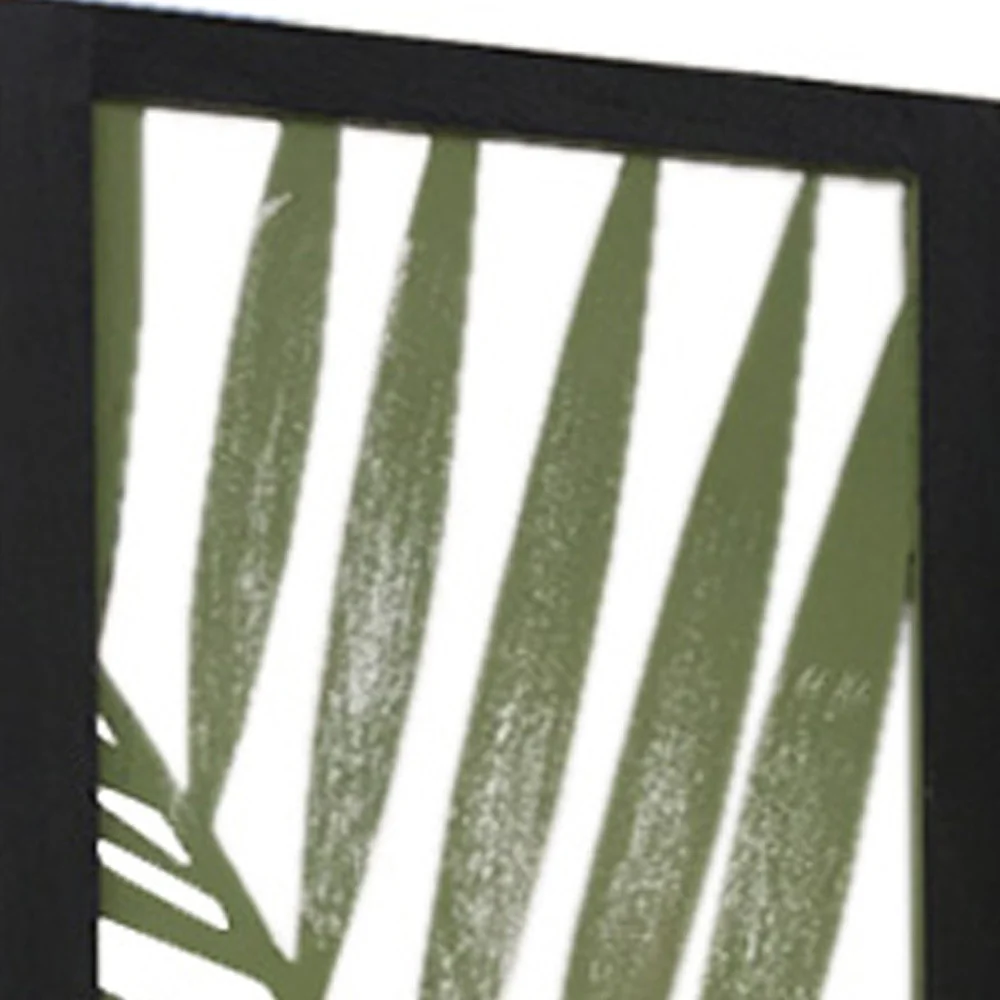 Green Solid WoodFolding Three Panel Screen Room Divider By Homeroots - Image 3