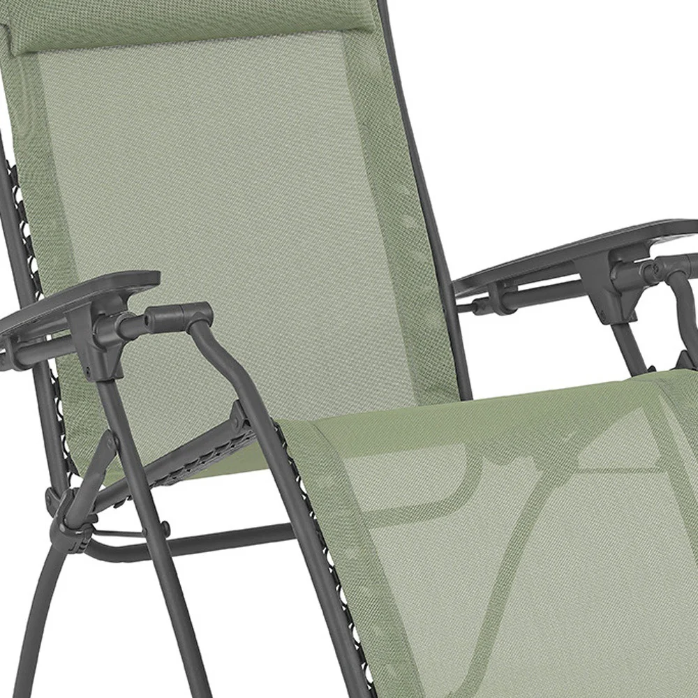 Green Steel Outdoor Zero Gravity Chair with Green Cushion By Homeroots - Image 4