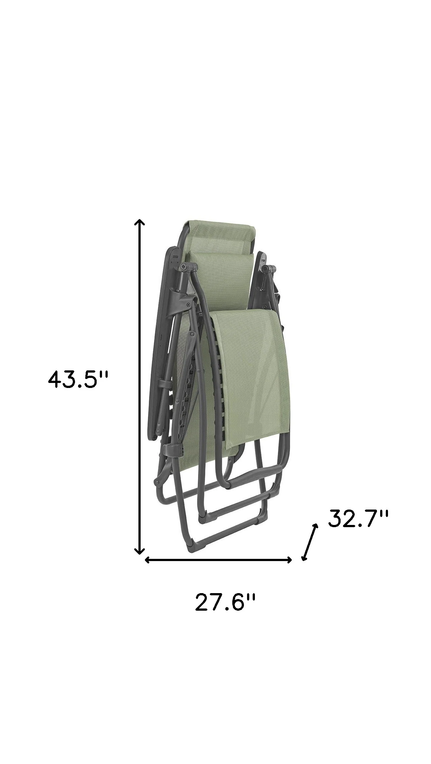 Green Steel Outdoor Zero Gravity Chair with Green Cushion By Homeroots - Image 7