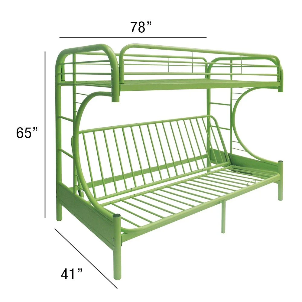 Green Twin Over Full Futon Bunk Bed By Homeroots - Image 5