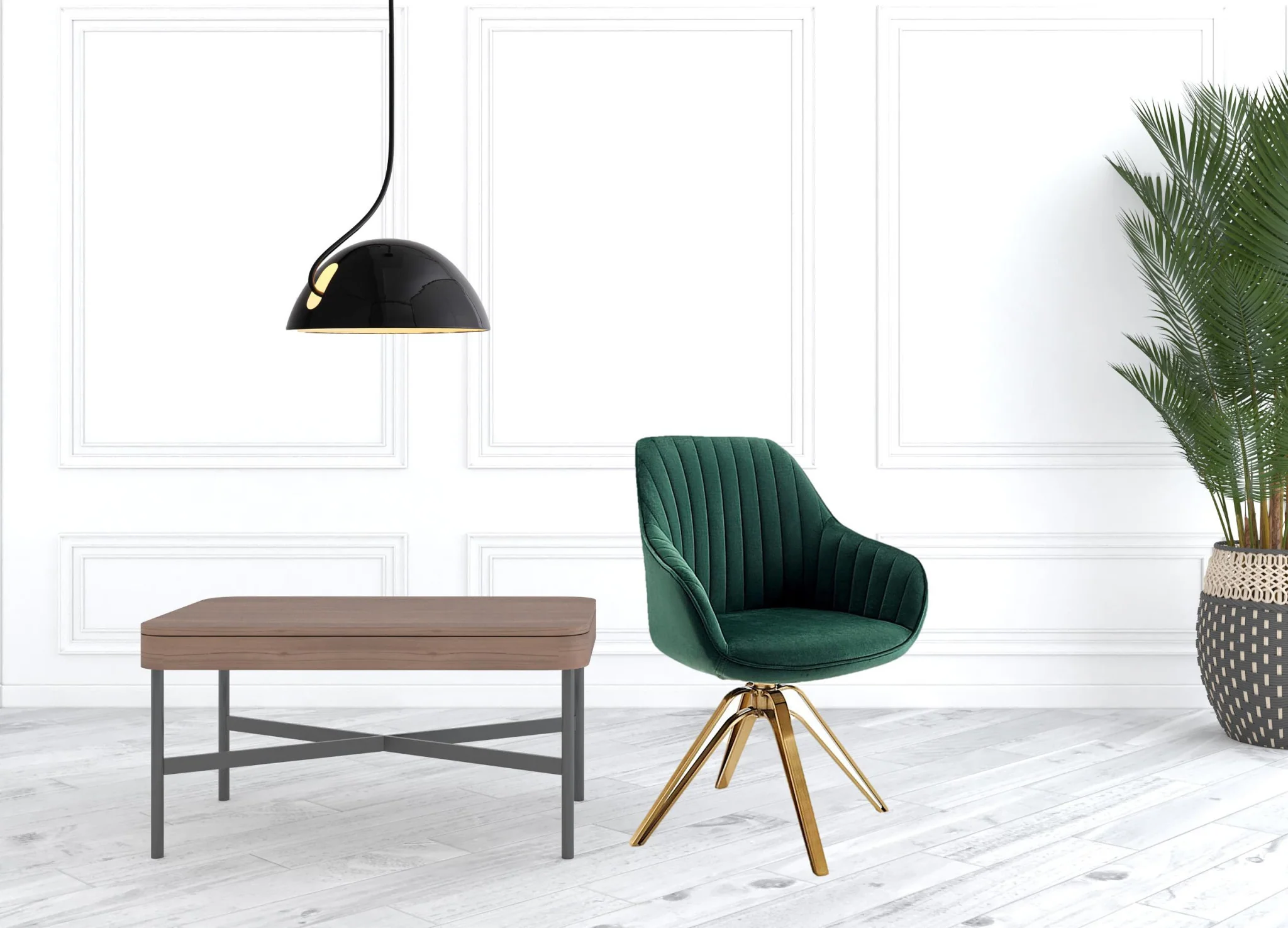 Green Velvet And Gold Swivel Arm Chair By Homeroots - Image 3