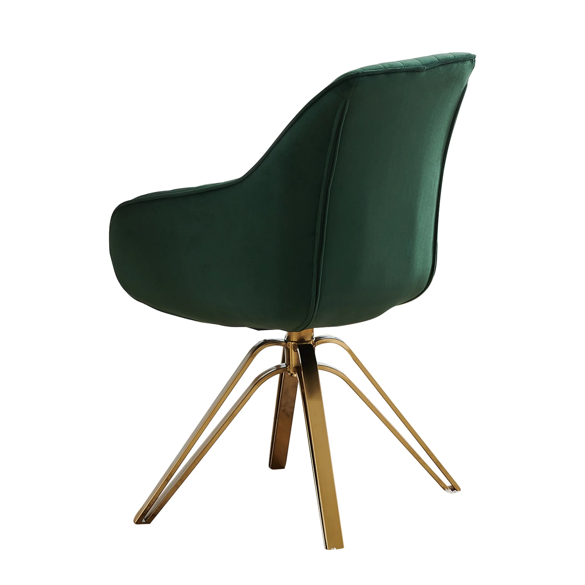 Green Velvet And Gold Swivel Arm Chair By Homeroots - Image 8