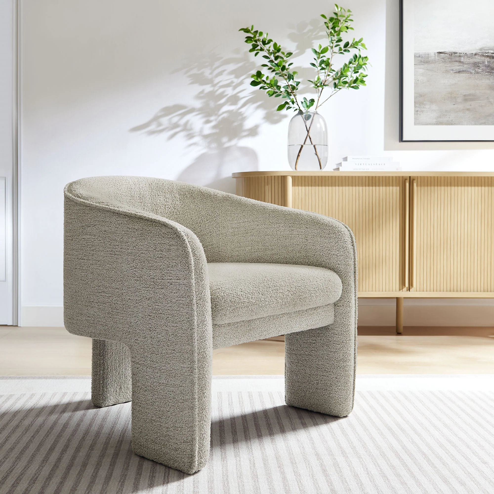 Greer Boucle Fabric Upholstered Accent Armchair by Modway - Image 16