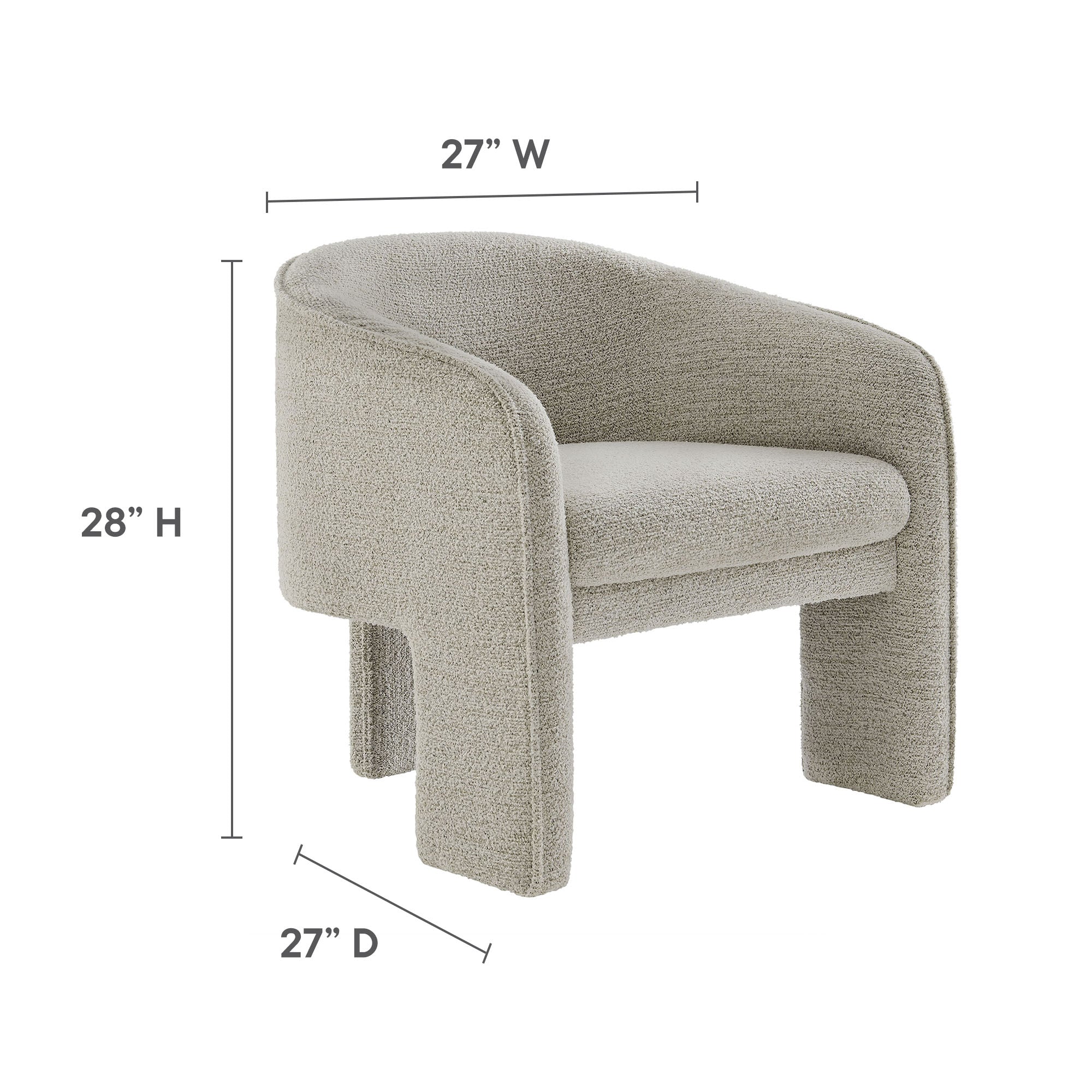 Greer Boucle Fabric Upholstered Accent Armchair by Modway - Image 18