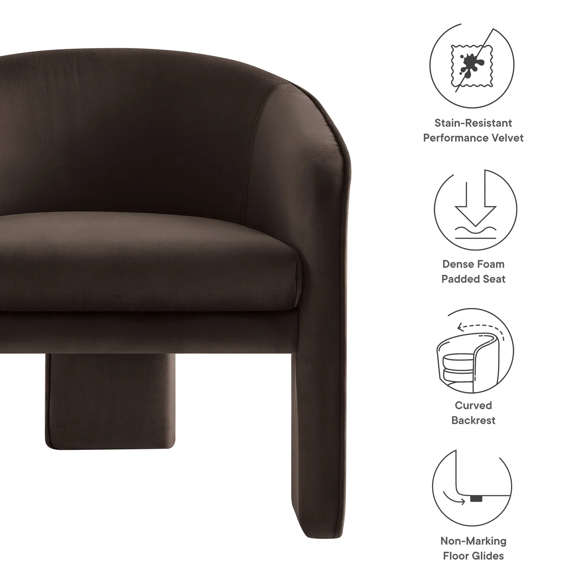 Greer Performance Velvet Upholstered Accent Armchair by Modway - Image 26