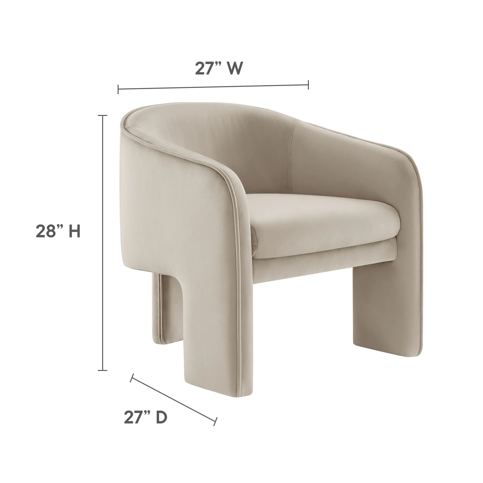 Greer Performance Velvet Upholstered Accent Armchair by Modway - Image 9