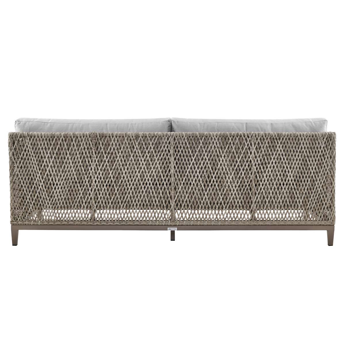 Grenada 4 Piece Outdoor Gray Fabric and Wicker Conversation Set By Armen Living - Image 2