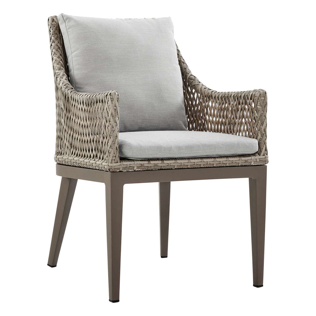 Grenada 5 Piece Gray Aluminum Outdoor Dining Set with Gray Fabric By Armen Living - Image 3