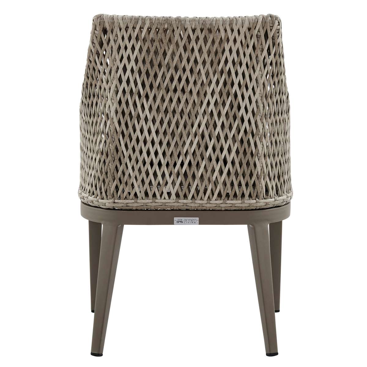 Grenada Outdoor Wicker and Aluminum Gray Dining Chair with Beige Cushions - Set of 2 By Armen Living - Image 7