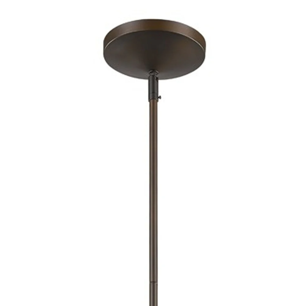 Greta 1-Light Oil-Rubbed Bronze Pendant With Gloss White Interior And Etched Glass Shade By Homeroots - Image 3
