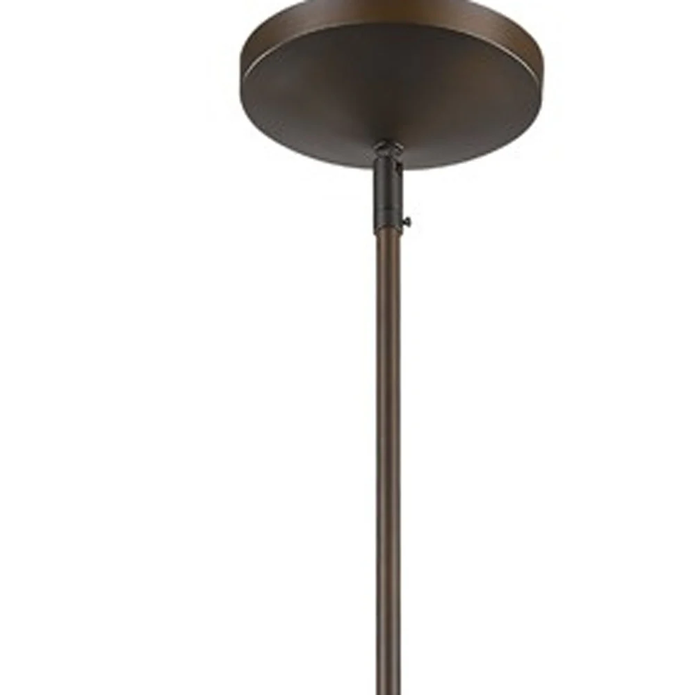 Greta 1-Light Oil-Rubbed Bronze Pendant With Gloss White Interior And Etched Glass Shade By Homeroots - Image 4
