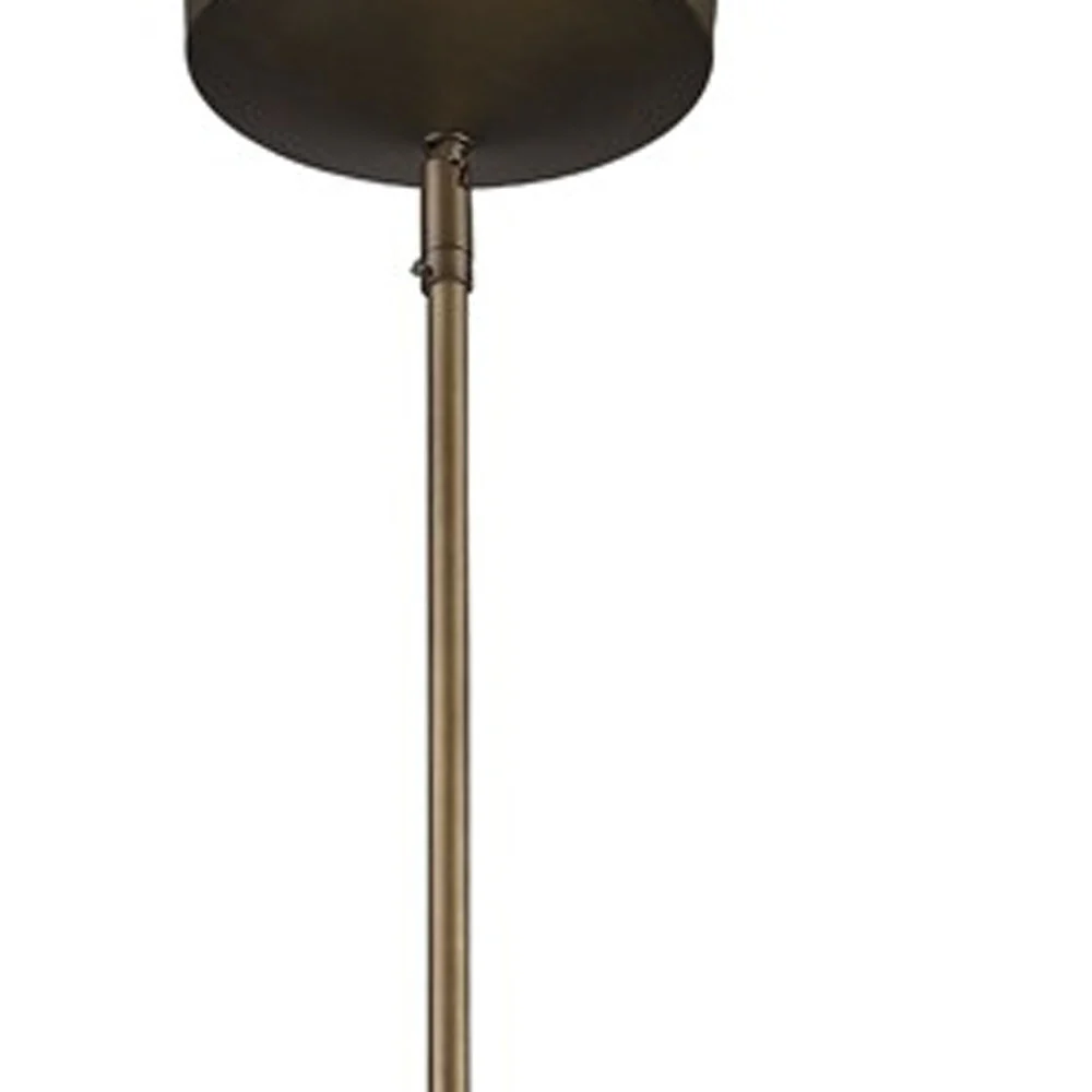 Greta 1-Light Raw Brass Pendant With Gloss White Interior And Etched Glass Shade By Homeroots - Image 4
