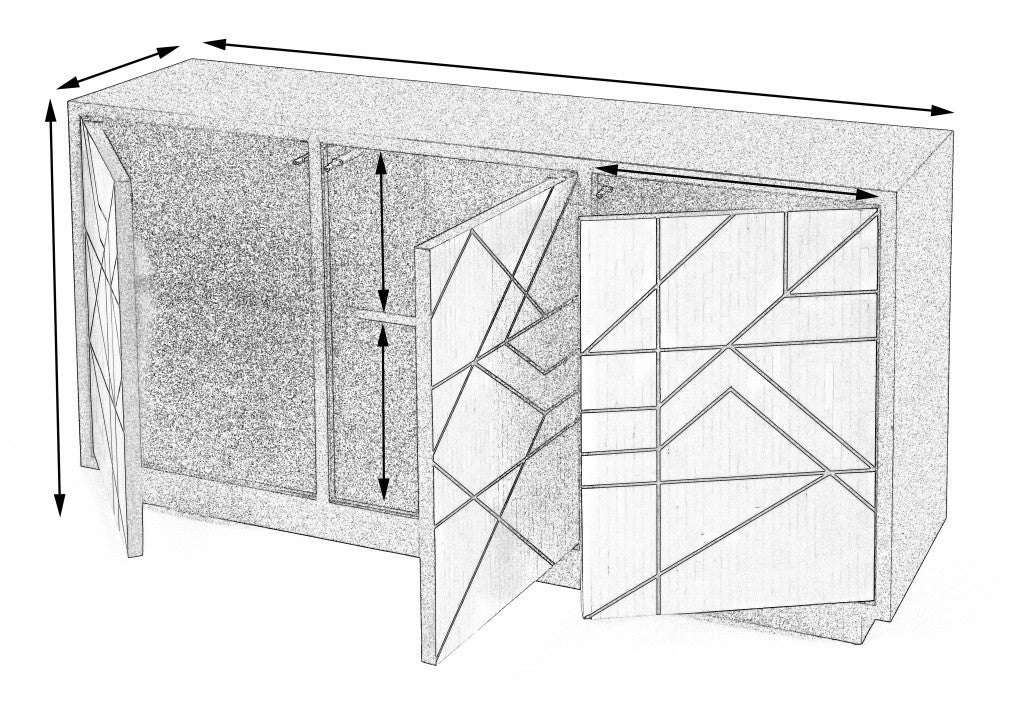 Greta Bone Inlay Sideboard By Homeroots - Image 5