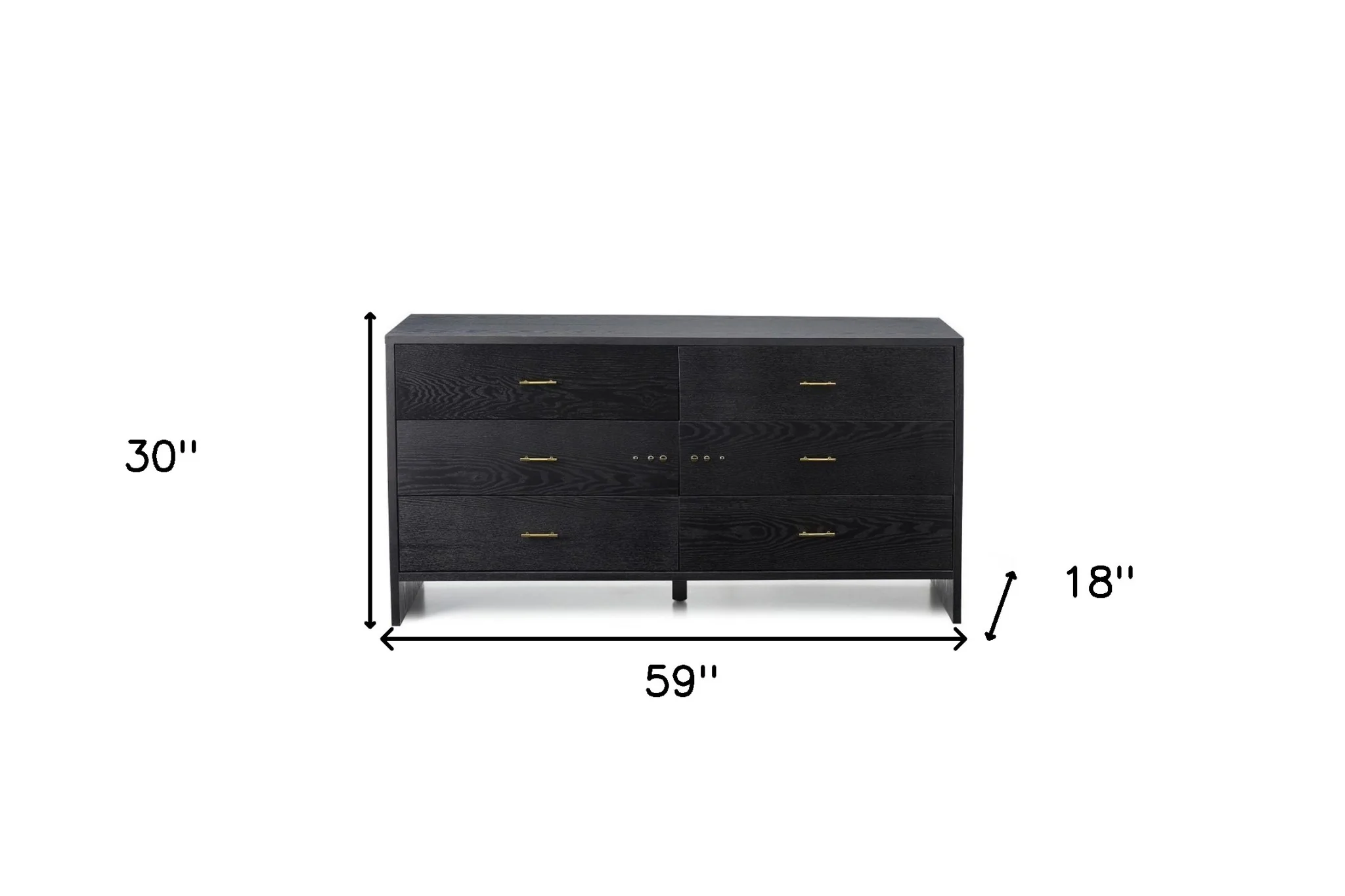 Grey Ash Manufactured Wood Six Drawer Double Dresser By Homeroots - Image 5