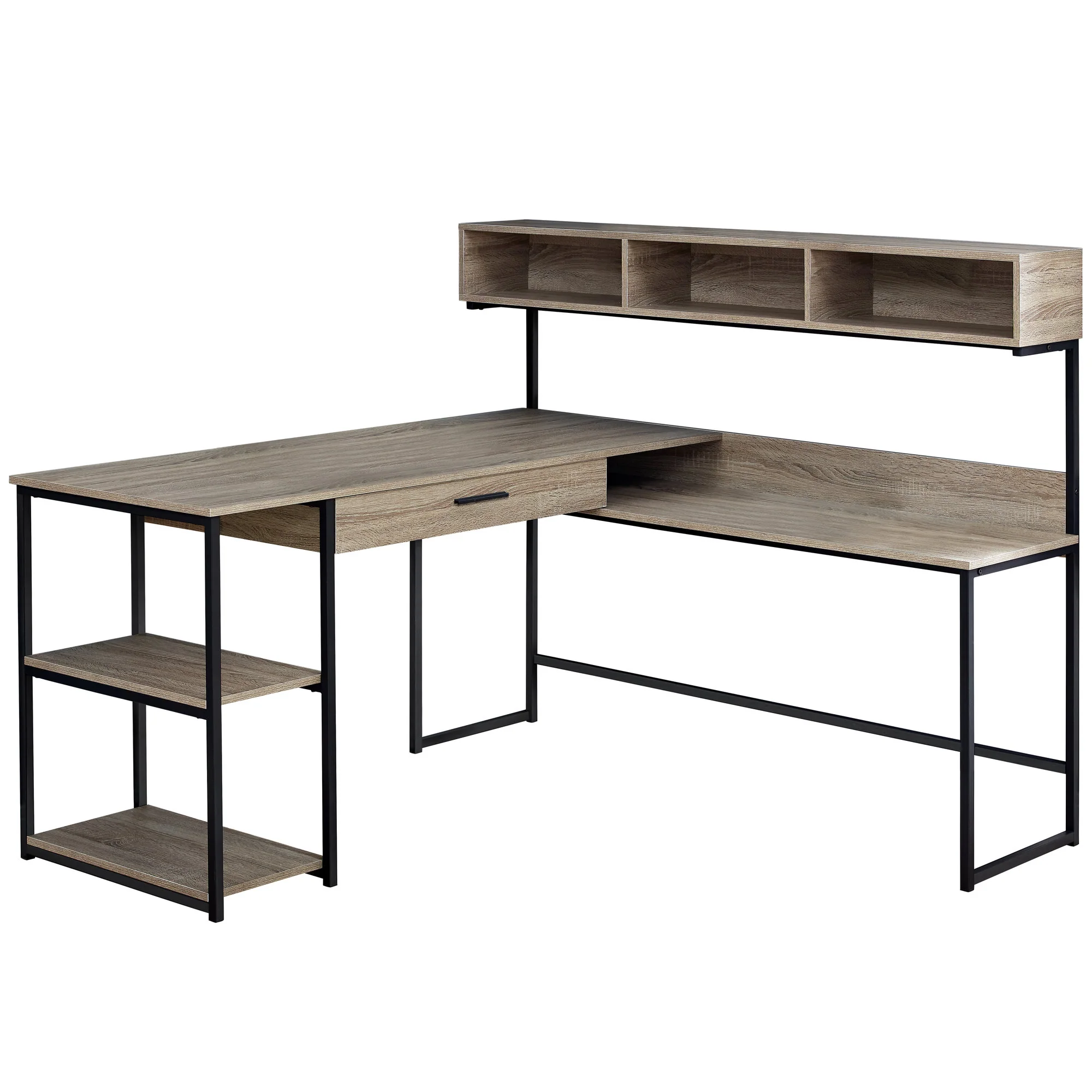 Grey Black Metal Corner Computer Desk By Homeroots - Image 5