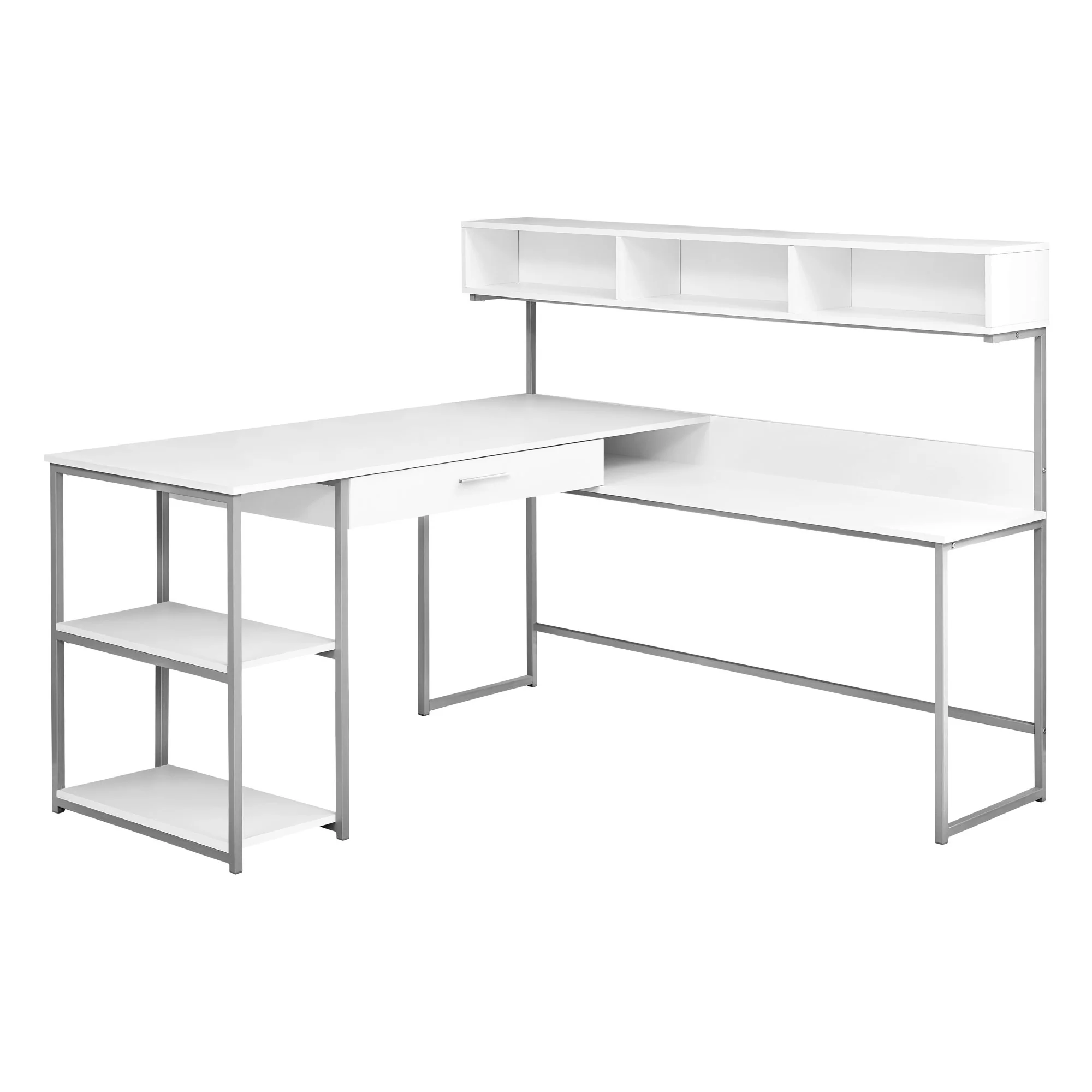 Grey Black Metal Corner Computer Desk By Homeroots - Image 9