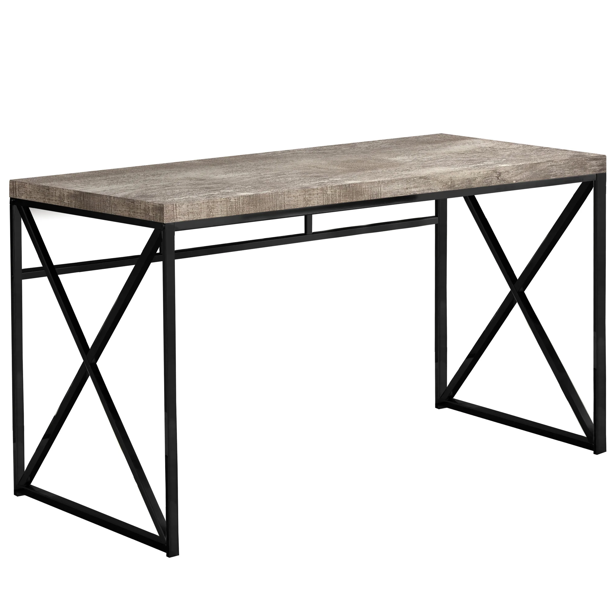 Grey Black Particle Board Metal Computer Desk By Homeroots - Image 5