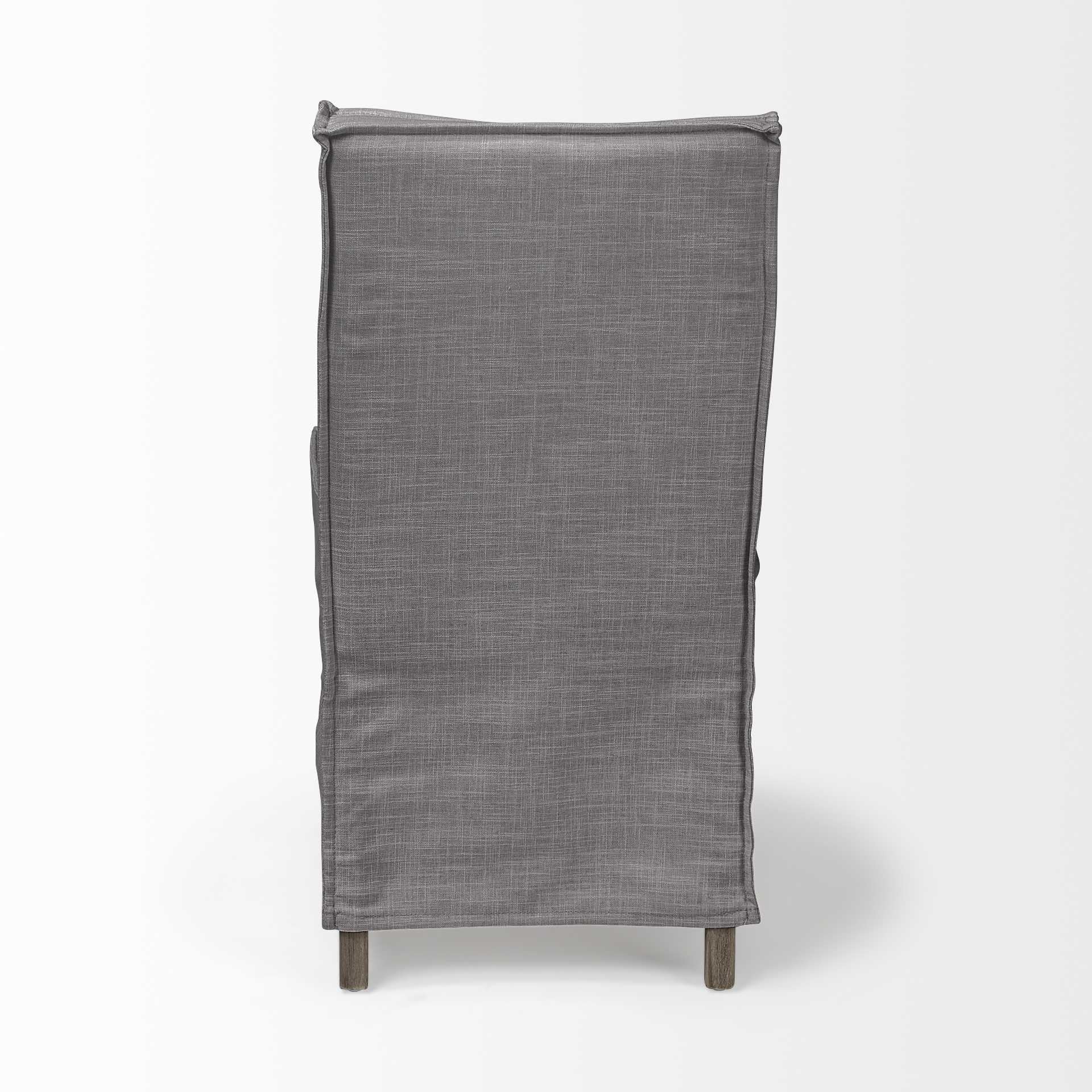 Grey Fabric Slip Cover With Brown Wooden Base Dining Chair By Homeroots - Image 6