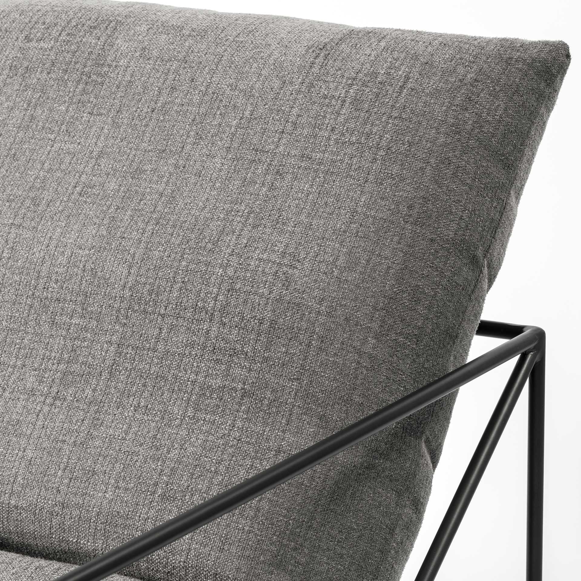Grey Fabric Wrap Accent Chair with Black Metal Frame By Homeroots - Image 7