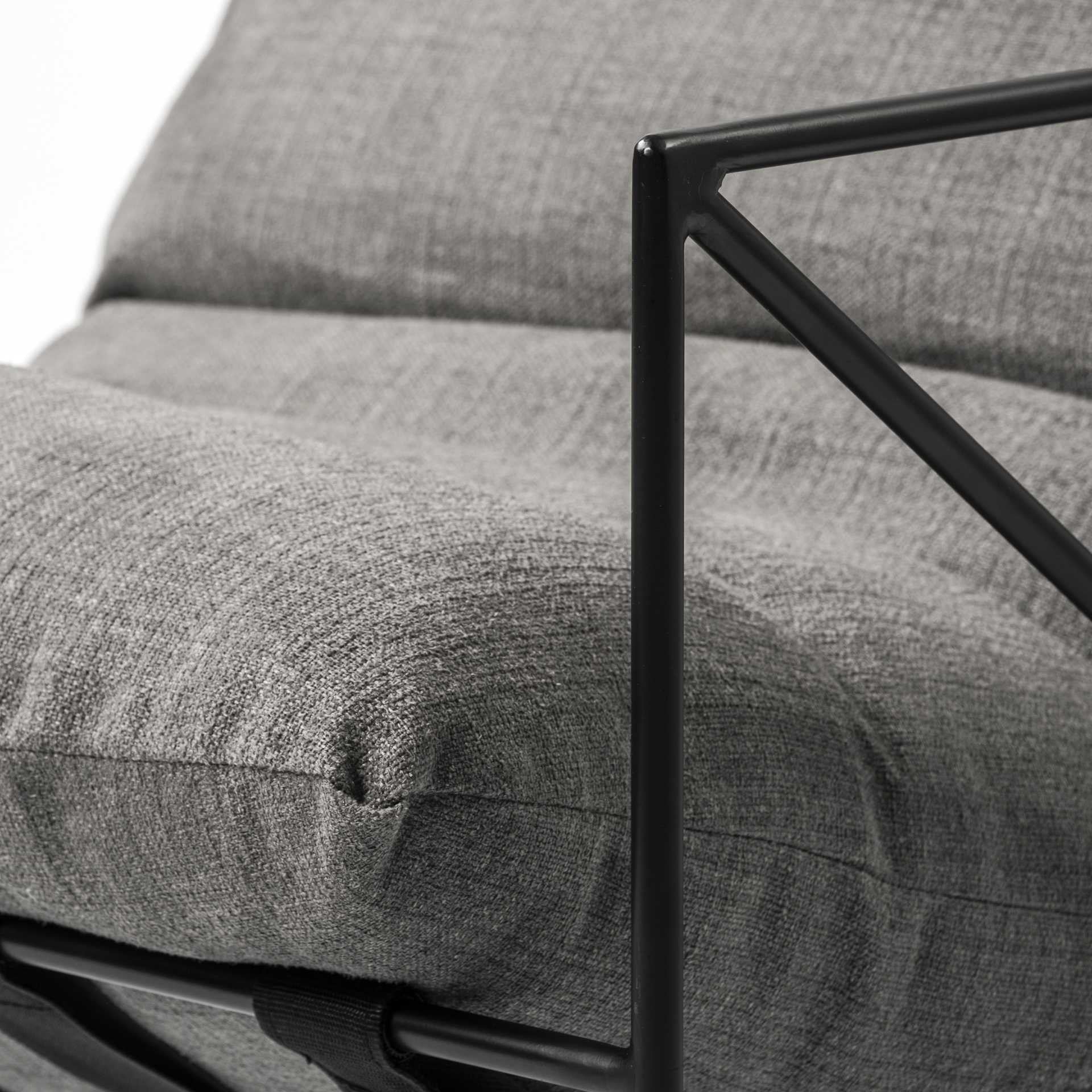 Grey Fabric Wrap Accent Chair with Black Metal Frame By Homeroots - Image 8